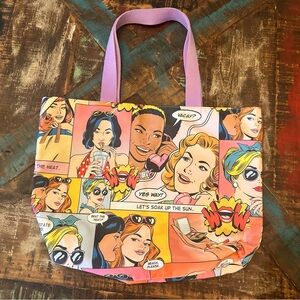 Estee Lauder Pop Art Graphic Comic Retro Print Tote NWOT.